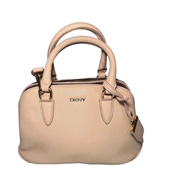 DKNY Beige Satchel with Gold Accents - Picture 3 of 16